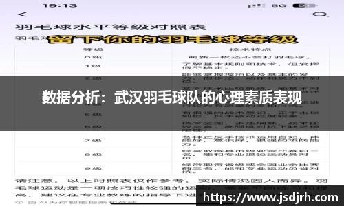 数据分析：武汉羽毛球队的心理素质表现